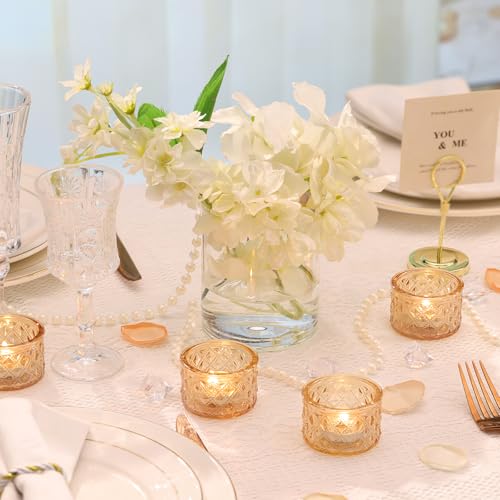 24 Pack Gold Tealight Candle Holders, Glass Votive Candle Holders Bulk - color: Gold