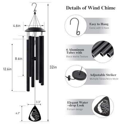 32“Memorial Wind Chimes for Outside - size: 32"Loved one