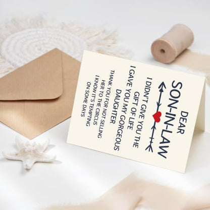 Son in Law Birthday Card, Happy Birthday Card for Son in Law - color: BK-124