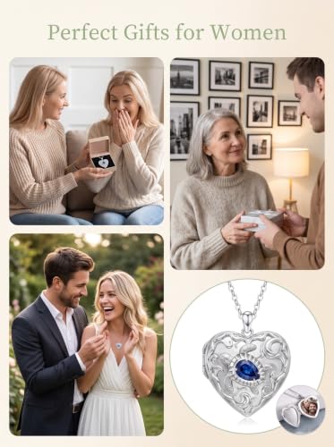 Poiuy Photo Locket Necklace for Women, Heart Picture Pendant Photo Necklace Jewelry Christmas Memorial Birthday Gifts for Women Daughter Mom - color: Turtle Locket Necklace