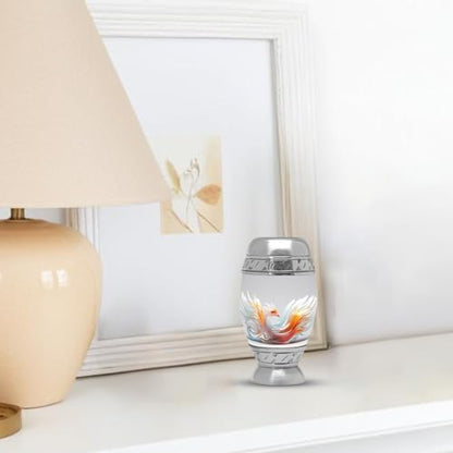 White Phoenix Urns for Human Ashes Adult Male & Female, Small Cremation Urn for Human Ashes Adult Women, Mini Keepsake Urn for Mom 3Inch - color: White Phoenix Ashes