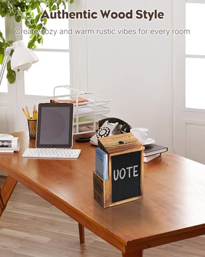 Uniclife Wood Suggestion Box, Donation Box with Key Lock - color: 6.8" L x 3.9" W x 9.9" H