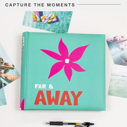 MCS Far and Away Mint Photo Album Holds 200 4x6 Photos with Memo Space, Clear Side-Loading Pockets – Scrapbook Style Keepsake for Vacations & More – A Thoughtful Gift - style: Far and Away