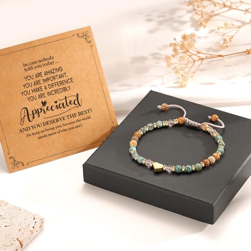 yupoxiu Natural Stone Bracelets - Inspirational Birthday Gifts for Women | Thinking of You & Get Well Soon Gifts for Women, Unique Jewelry Gift for Friend, Sister, Her - style: B-Appreciated
