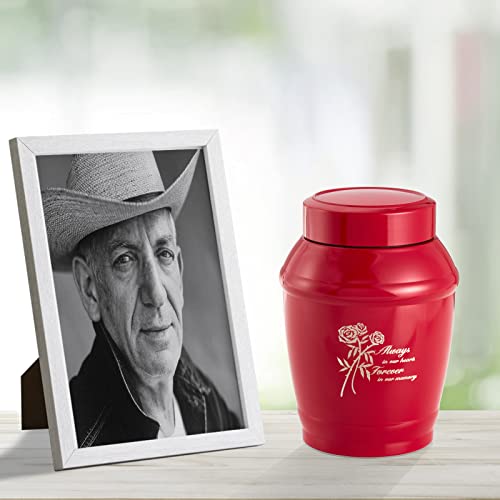 Red Medium Urn for Human Ashes Adult Female/Male - size: Medium