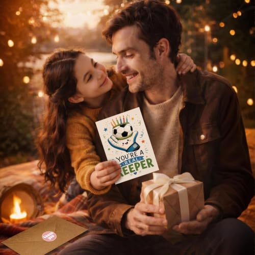 Goalkeeper Birthday Card, Real Keeper Soccer Ball Greeting Gift | Soccer Birthday Card For Goalkeeper, Football Player, Sports Fan, Keeper Birthday Gift Card, Soccer Team Coach Greeting Card - color: sport8