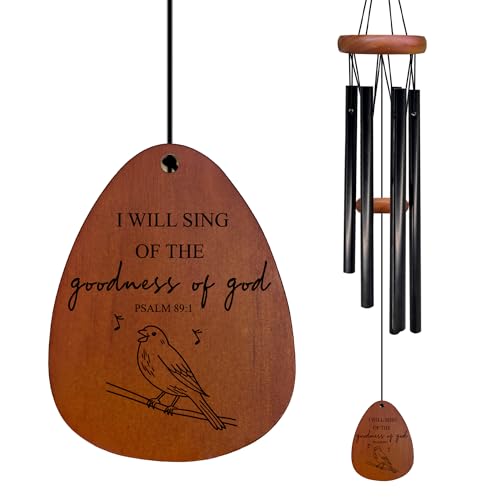 Religious Gifts for Women Wind Chimes, Faith Based Bird Wind Chimes for Outside, Christian Blble Verse Gift for Women Faith Men, Goodness of God Chime 26" Inches