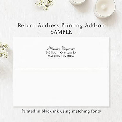 White Floral and Greenery Funeral Thank You Cards | Sympathy Acknowledgement Cards, 4.25x5.5", Flat Bereavement Notes, With Envelopes