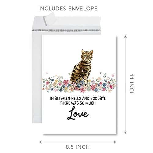 Andaz Press Jumbo Pet Sympathy Card with Envelope, Sorry For Your Loss Card, Bengal Cat Loss Of Pets, Cat Grief Bereavement Card with Big Blank Space to Send to Friends, Family, 8.5" x 11", 1-Pack - color: Bengal Cat
