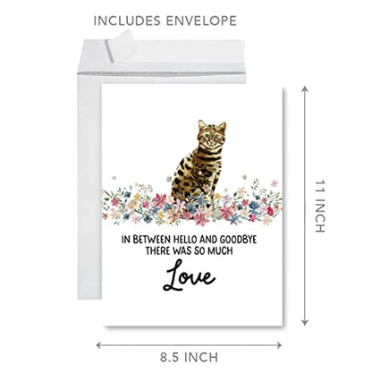 Andaz Press Jumbo Pet Sympathy Card with Envelope, Sorry For Your Loss Card, Bengal Cat Loss Of Pets, Cat Grief Bereavement Card with Big Blank Space to Send to Friends, Family, 8.5" x 11", 1-Pack - color: Bengal Cat