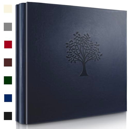 Photo Album 4x6 600 Pockets Slip In Extra Large Capacity | PU Leather Cover Picture Album Holds Horizontal & Vertical Photos for Family Wedding Baby Anniversary Christmas Gift - color: Navy Blue
