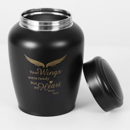 Large Cremation Urns for Ashes Adult Male Female | Black Angel Decorative Burial Urns for Women and Men, Funeral Memorial Urn (Holds Up to 180 LBS) - size: Large