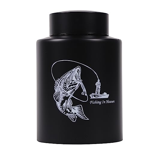 Medium Urns for Human Ashes Up to 60 Cubic Inches, Stainless Steel, Black, Floral Pattern, Medium Sized Urns for Ashes, Adult Male Female, Keepsake Cremation Urns - color: Black