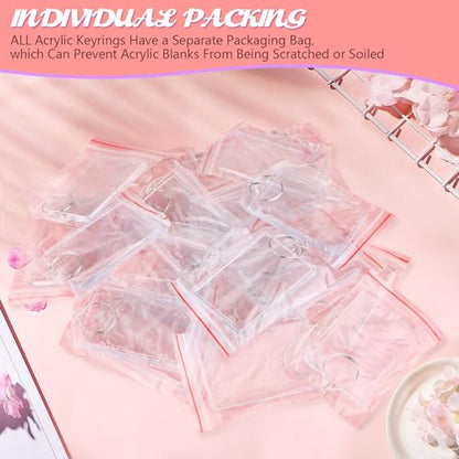 2 x 3 Inch Picture Frame Keychain,Blank Acrylic Photo Insert Keychain with Split Key Rings Clear Rectangle Pendant Picture Frames for Family,DIY Projects & Craft(Fit 1.73 × 2.75inch Pic）-40 PCS