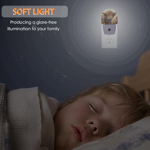 Highland Cow Wildflowers Night Light,Night Lights Plug into Wall with Dusk to Dawn Sensor,Lamp for Bedroom Bathroom Hallway Nightlight for Women Girls - color: Highland Cow Wildflowers