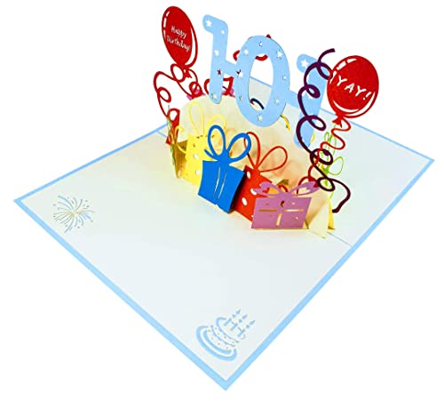 iGifts And Cards 101st Special Happy Birthday 3D Pop-Up Card 4.75" x 7" | Colorful Gifts and Balloons, Festive Milestone Celebration, Senior, Parent, Grandparent, Heartfelt Greeting, Fun Paper Art