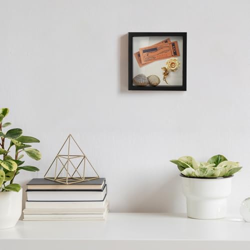 TJ.MOREE Small Shadow Box Frame 5 x 5 Display Case Wooden Picture Frame - color: Black, size: 5x5
