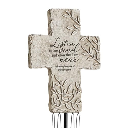 Let's Make Memories Personalized Memorial Wind Chime - Sympathy - Customized Condolences - Loss of Loved One - Celebrate Their Life - Outdoor Memorial - Cross - Whispers in the Wind - style: Cross - Whispers in the Wind