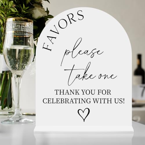 Please Take One Sign Wedding Favor Acrylic Sign for Wedding Engagement Bridal Shower Ceremony Reception Event Party 8"x10" - color: With