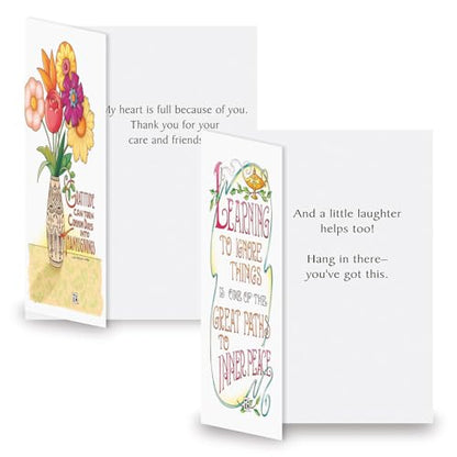 Current Mary Engelbreit Inspirations Thinking of You Cards with Envelopes - Assortment of 8 Greeting Cards, 4 Designs, Large 5" x 7" Thinking of You Cards for Women - style: Mary Inspirations