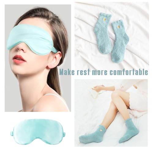 AHAGIFTREE Birthday Gifts for Women Self Care Gifts Get Well Soon Gifts Baskets with Moon lamp for Women After Surgery,11PC Spa,Thinking of You Gift, Care Package for Mom Friend (Turquoise) - color: Turquoise
