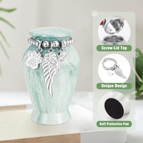 abooxiu Small Urn for Dog Cat Pet Ashes 2.85 Inch Mini Urns for Ashes Cremation Keepsake Urns Aluminum Memorial Pet Urn for Dogs Memorial Gifts for Loss of Dog Pets