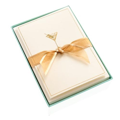 Graphique La Petite Presse Martini Boxed Notes | Blank Note Cards with Envelopes | 10 Count All Occasion Greeting Card Set | 3.25 x 4.75 Inches | High Quality Thick Paper Stationery with Unique Design - color: Martini
