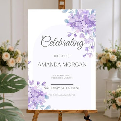 Funeral Welcome Sign – Celebration of Life Yard Poster – Text Customization – Elegant Memorial Design - color: Version 15