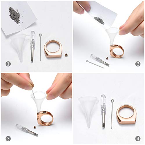 Minicremation Cremation Jewelry for Ashes Geometry Simple Style Memorial Urn Ring Ashes Holder with Fill Kit Keepsake Cremation Ring for Men - color: Rose Gold
