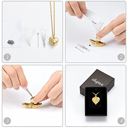 shajwo Cremation Jewelry Angel Wing Heart Urn Necklaces for Ashes Memorial Keepsake Pendant for Women Men - style: Open Style-Grandma