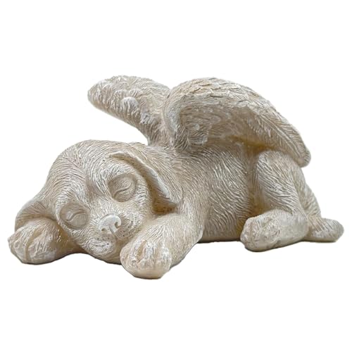 Small Dog Memorial Gifts for Loss of Dog,Resin Pet Memorial Statues,Forever My Guardian Angel Memorial Gifts - color: Beige