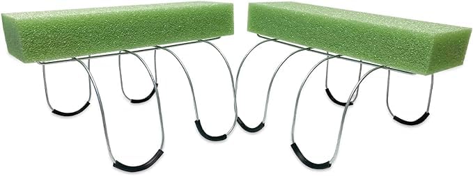2 Pack 12 Inch Wire Headstone Saddle with Foam Attached Plus! 24 Sprays Green Leather Fern Artificial Silk Leaves 16" Made in the USA