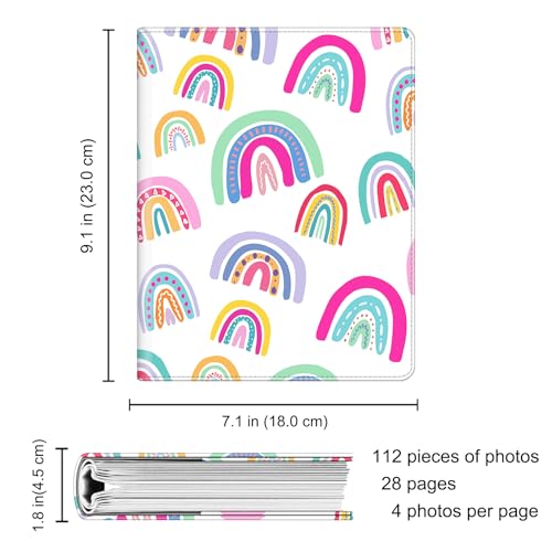 Fintie Photo Album 4x6 Photos - 112 Pockets Wallet Albums Memory Book | Vegan Leather Cover, 4X6 Picture Keepsakes, Family/Wedding/Travel Memory Book, Baby/Kids/Boys/Girls Gift, Dreamy Rainbow - color: dreamy rainbow