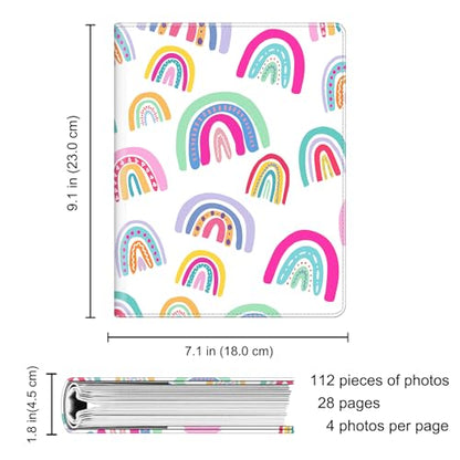 Fintie Photo Album 4x6 Photos - 112 Pockets Wallet Albums Memory Book | Vegan Leather Cover, 4X6 Picture Keepsakes, Family/Wedding/Travel Memory Book, Baby/Kids/Boys/Girls Gift, Dreamy Rainbow - color: dreamy rainbow