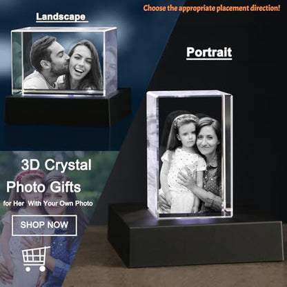 3D Crystal Photo, Valentine's Day Personalized Photo Gift,Custom 3D Picture in Crystal,Customized Birthday, Anniversary,Memorial,Couples Gifts,Custom Gift - color: Rectangle, size: Large