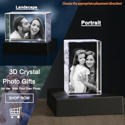 3D Crystal Photo, Personalized Photo Gift,Custom 3D Picture in Crystal,Customized Birthday, Anniversary, Memorial,Couples Gifts - color: Rectangle, size: X-Large