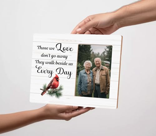 Red Cardinal Gifts Picture Frame,Those We Love Don't Go Away,Memorial Sympathy Bereavement Gifts Picture Frame for Loss of a Loved One - color: Gray