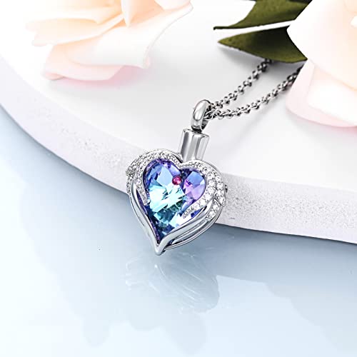 shajwo Angel Wing Heart Urn Necklace for Ashes - color: Customize