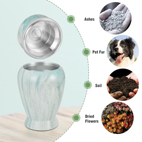 abooxiu Small Urn for Dog Cat Pet Ashes 2.85 Inch Mini Urns for Ashes Cremation Keepsake Urns Aluminum Memorial Pet Urn for Dogs Memorial Gifts for Loss of Dog Pets
