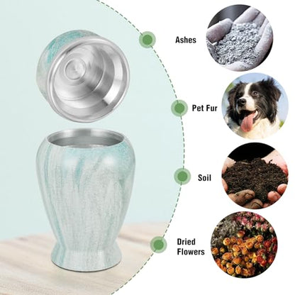 abooxiu Small Urn for Dog Cat Pet Ashes 2.85 Inch Mini Urns for Ashes Cremation Keepsake Urns Aluminum Memorial Pet Urn for Dogs Memorial Gifts for Loss of Dog Pets