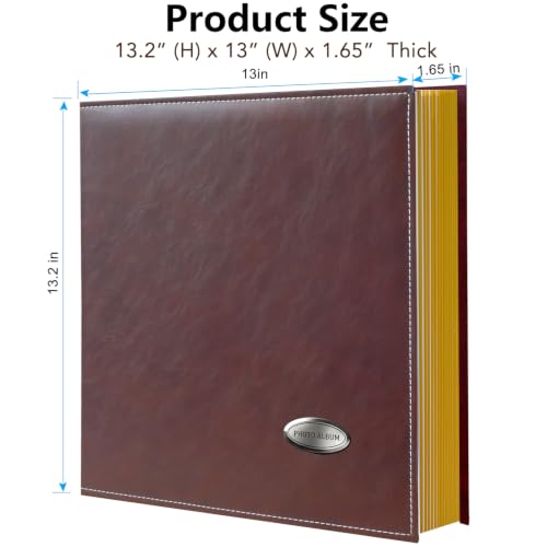 Zoview Self-Adhesive Photo Album, Dust-free, glue free and waterproof Scrapbook Album, Family album, Leather Cover, Hand Made DIY Albums Holds 3x5, 4x6, 5x7, 6x8,8x10 photos - color: Coffee, size: Large