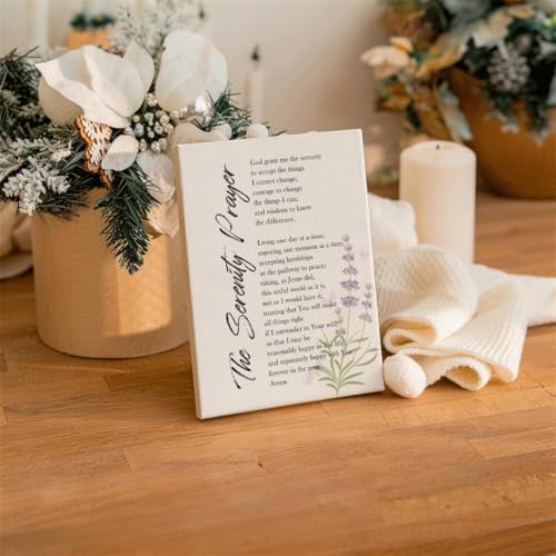RTVJTERQ Inspirational Quote Canvas Wall Art, Thoughtful Encouragement Gift for Loved Ones, Lavender Serenity Prayer Print, Gallery Wrapped Canvas 8x10 Inches, Bedroom Deco - color: Quote 07