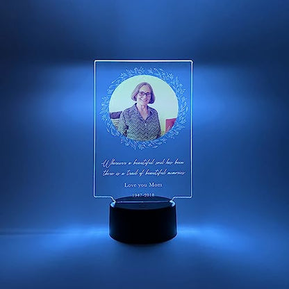 MIRROR MANIA Custom Personalized Photo LED Sympathy Gifts Memorial in Loving Memory of Loved One Heaven Bereavement Gifts Remembrance Gifts Condolence Gifts for Loss of Mother Loss of Father
