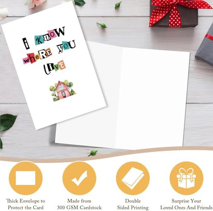 Funny Housewarming Card, Snarky New Home Congrats Card Gift for Friend Coworker, Moving Away Cards, Celebrating New House Cards - I know where you live - color: #4