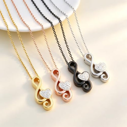 Music Note Urn Ashes Pendant Rhinestones Memorial Keepsake Jewelry Ash Keepsake Holder Memorial Jewelry for Women - color: Customize