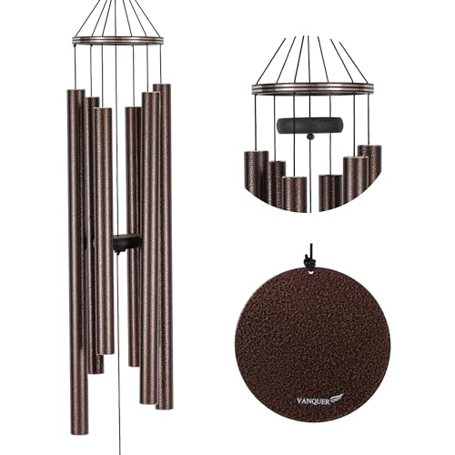 Vanquer Wind Chimes for Outside Deep Tone - 48'' Wind Chimes Outdoor Clearance, Deep Tone, Memorial WindChimes, Outdoor Décor, Wind Spinner, Sympathy Gift, Patio, Home Décor (Bronze) - size: 48" Bronze