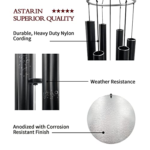 ASTARIN Large Wind Chimes Outdoor Deep Tone,Black - size: 45“ Black