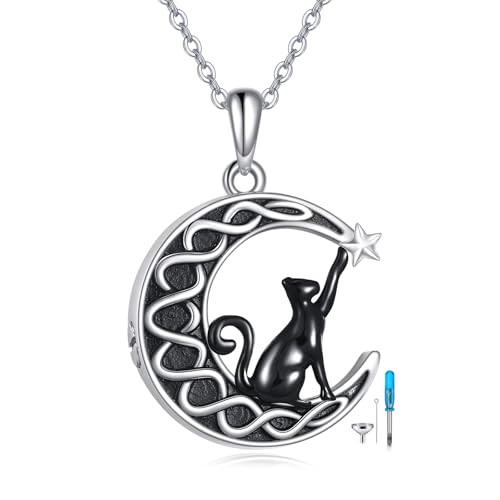 TIGER RIDER Pet Paw Necklace 925 Sterling Silver Cross Infinite love Necklace Pendant Pet Jewelry Gift for Dog Cat Lovers - style: Black Cat