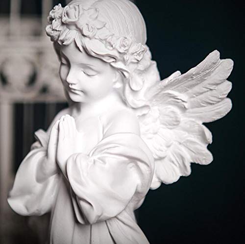 H&W Angel Statue, Angel Figurine, Adorable Flower Girl Decorative Ornaments | 12.5''H, Home Decor Fairy Prayer, Pray for Your Family, Christmas & Thanksgiving Day Decoration 【A】