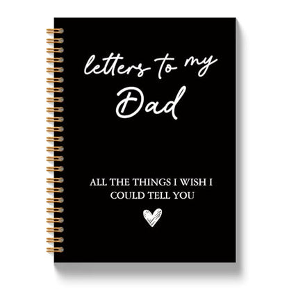 JLLBF Letters to My Dad Spiral Notebook, Black Grief Journal Notebooks for Loss of Dad, Sympathy Gifts for Loss of Father, Remembrance Bereavement Gift Journal Notebook, 5.5x8.3 Inch - color: Black Letters Dad